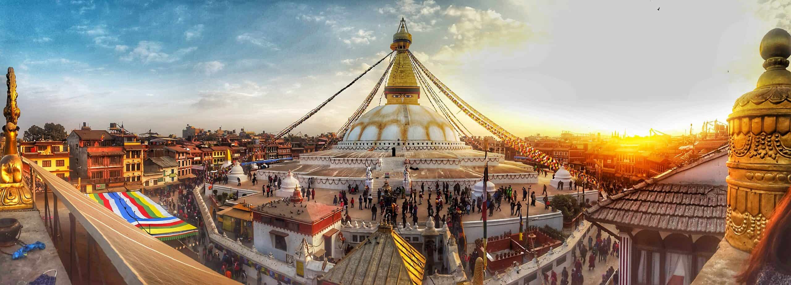 Panorama of the Boudhanath stupa